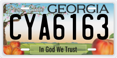 GA license plate CYA6163