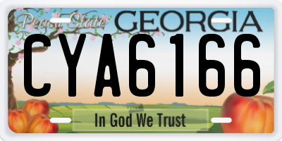 GA license plate CYA6166