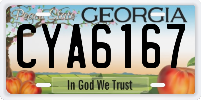 GA license plate CYA6167