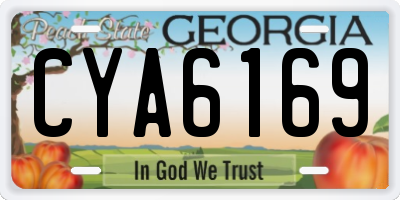 GA license plate CYA6169