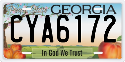 GA license plate CYA6172