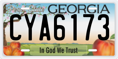 GA license plate CYA6173