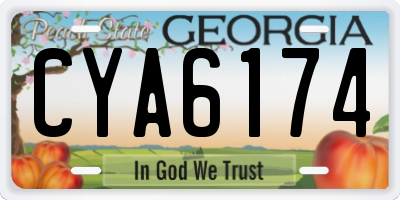 GA license plate CYA6174