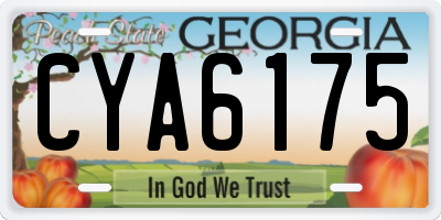 GA license plate CYA6175