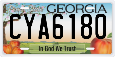 GA license plate CYA6180