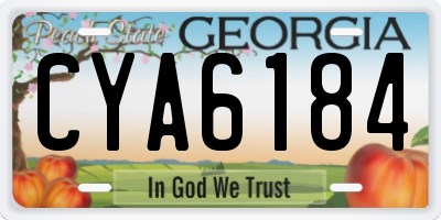 GA license plate CYA6184