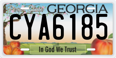 GA license plate CYA6185