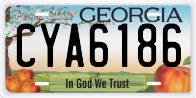 GA license plate CYA6186