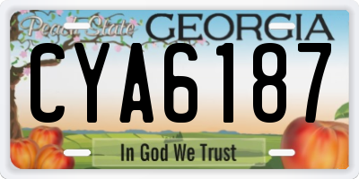 GA license plate CYA6187