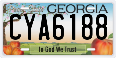 GA license plate CYA6188