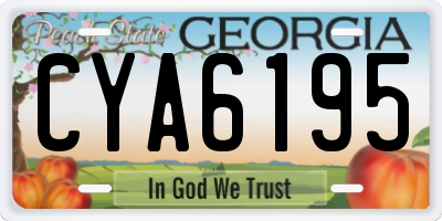 GA license plate CYA6195