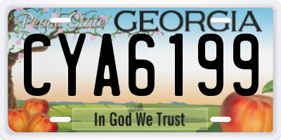 GA license plate CYA6199