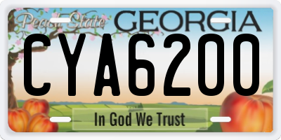 GA license plate CYA6200