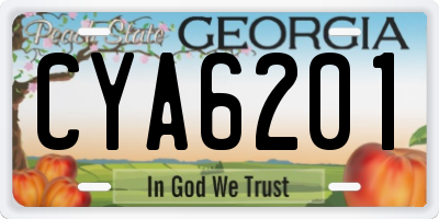 GA license plate CYA6201