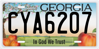 GA license plate CYA6207