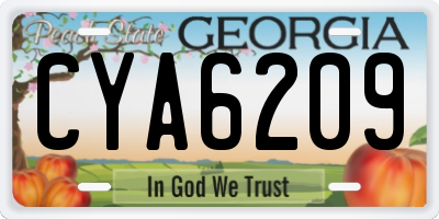 GA license plate CYA6209