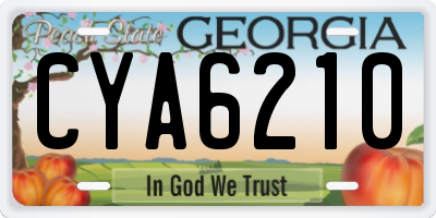 GA license plate CYA6210