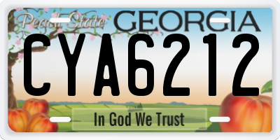 GA license plate CYA6212