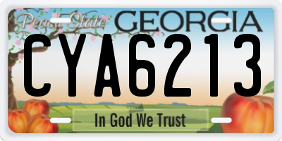 GA license plate CYA6213