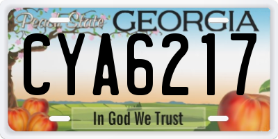 GA license plate CYA6217