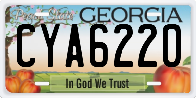 GA license plate CYA6220