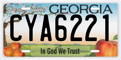 GA license plate CYA6221