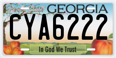 GA license plate CYA6222
