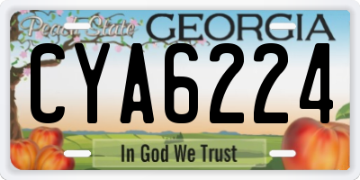 GA license plate CYA6224
