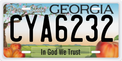 GA license plate CYA6232