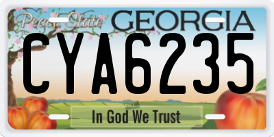 GA license plate CYA6235