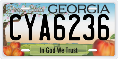 GA license plate CYA6236