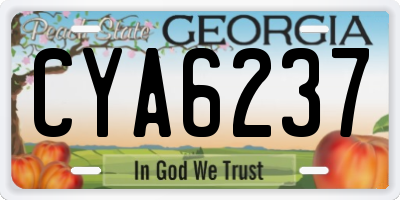 GA license plate CYA6237