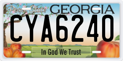 GA license plate CYA6240
