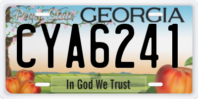 GA license plate CYA6241