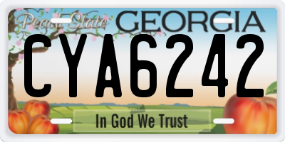 GA license plate CYA6242