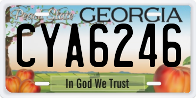 GA license plate CYA6246