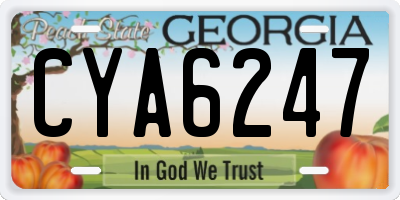 GA license plate CYA6247