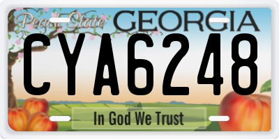 GA license plate CYA6248
