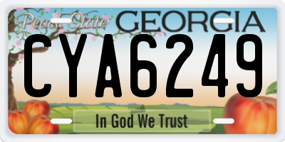 GA license plate CYA6249