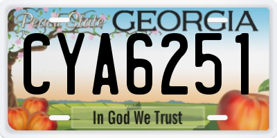 GA license plate CYA6251