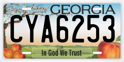 GA license plate CYA6253