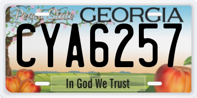 GA license plate CYA6257