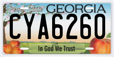 GA license plate CYA6260