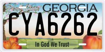 GA license plate CYA6262