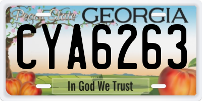 GA license plate CYA6263