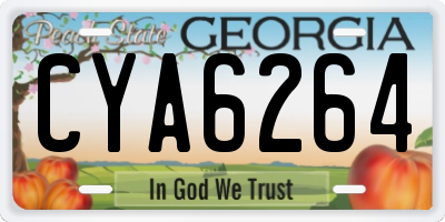 GA license plate CYA6264