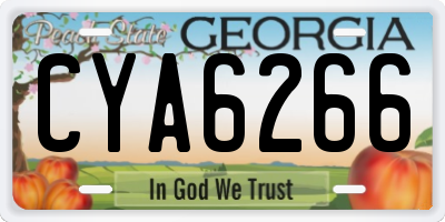 GA license plate CYA6266