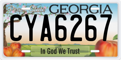 GA license plate CYA6267