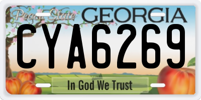 GA license plate CYA6269