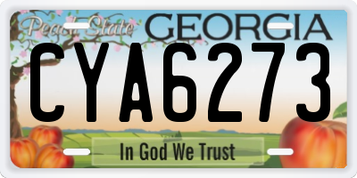 GA license plate CYA6273